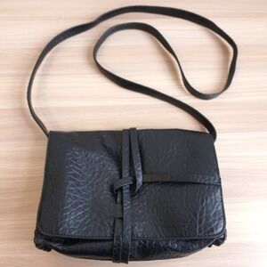Capelli of New York Black Leather Crossbody Bag